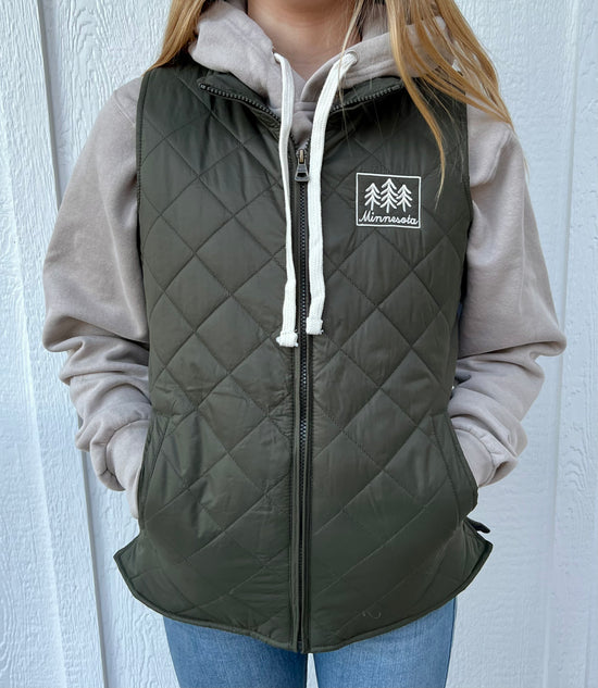 Embordered Minnesota Quilted Vest 