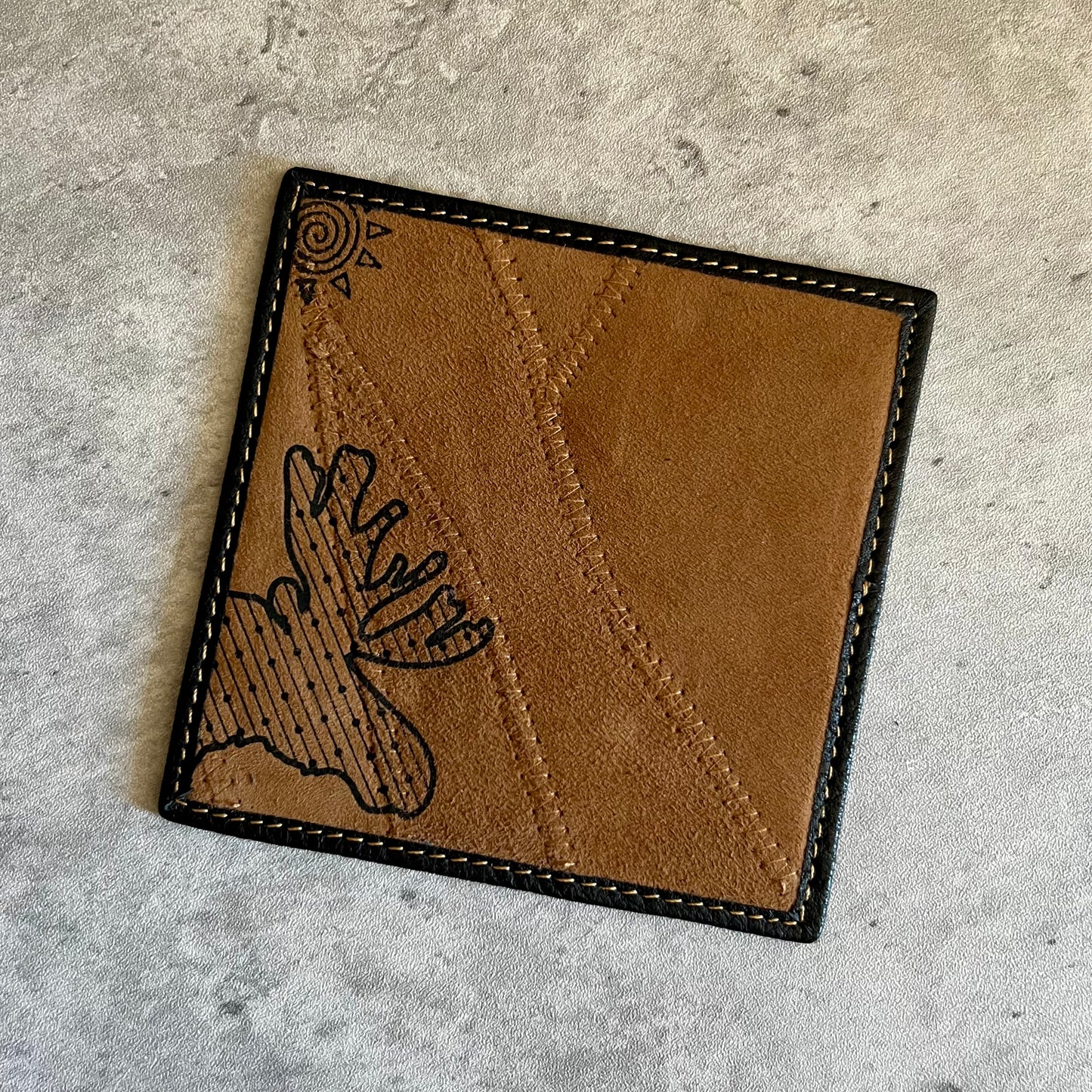 Leather Moose Coaster