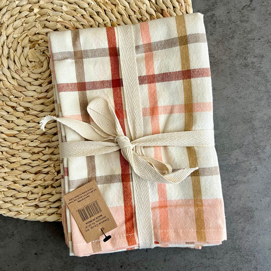 Pink Checked Tea Towels
